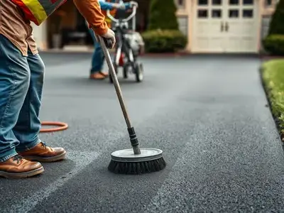 Asphalt sealcoating